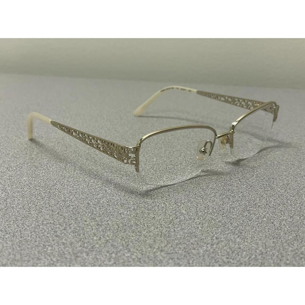MARCHON TRES JOLIE 160 Shiny Gold 710 Eyeglasses 52[]17-135 FRAMES